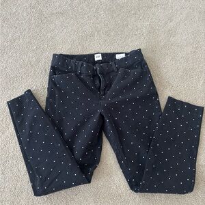 GAP Black Pants with White Polka Dots
